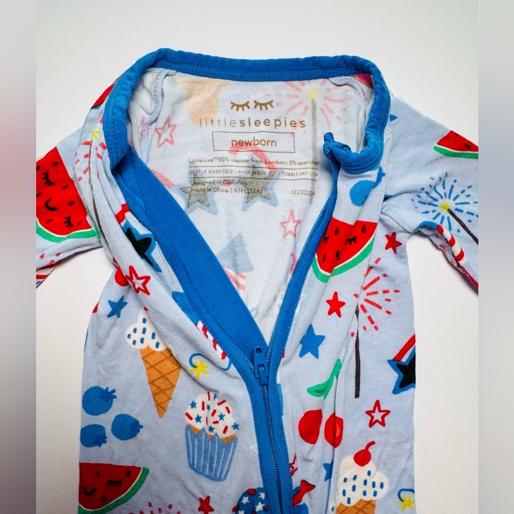 Little Sleepies Newborn Fourth Of July Zippy - Picture 2 of 4